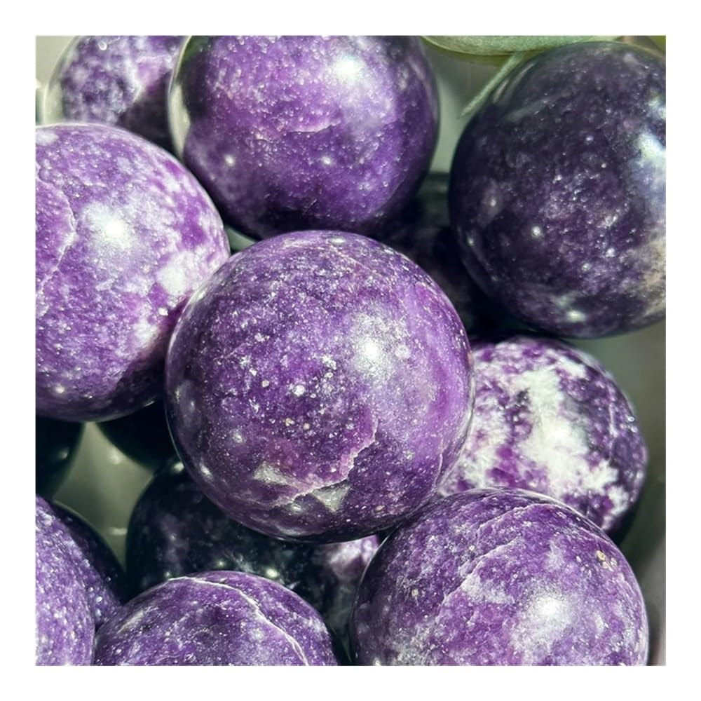NHKSFBLQ 1pc 6-7cm Purple Lepidolite Spheres - Crystal Stone Ornaments