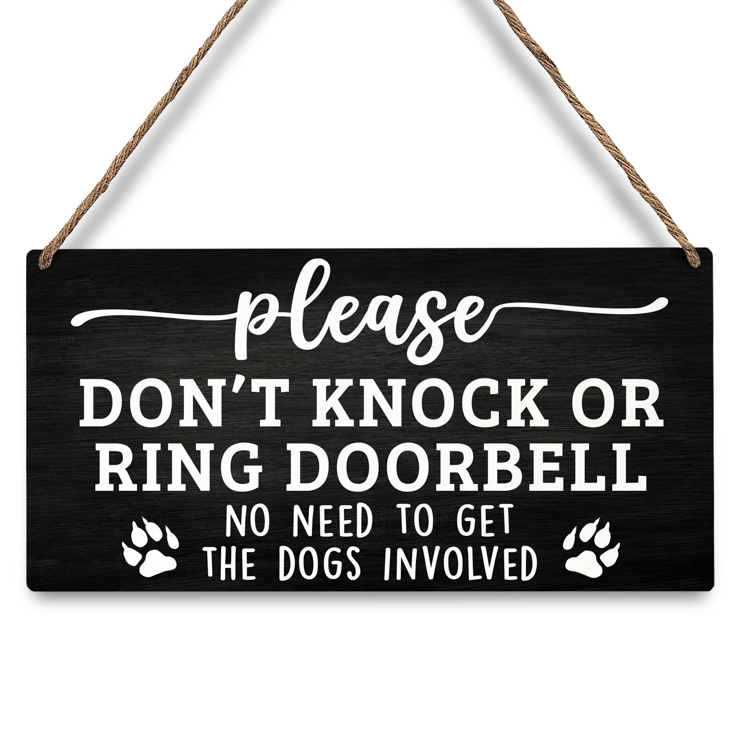 JXREQ Don't Knock or Ring Doorbell Sign for Front Door - Dog Warning for Gate, Fence, Yard Home Decor - Beware of Dog Gifts for Women - 12x6 Inch-image-8