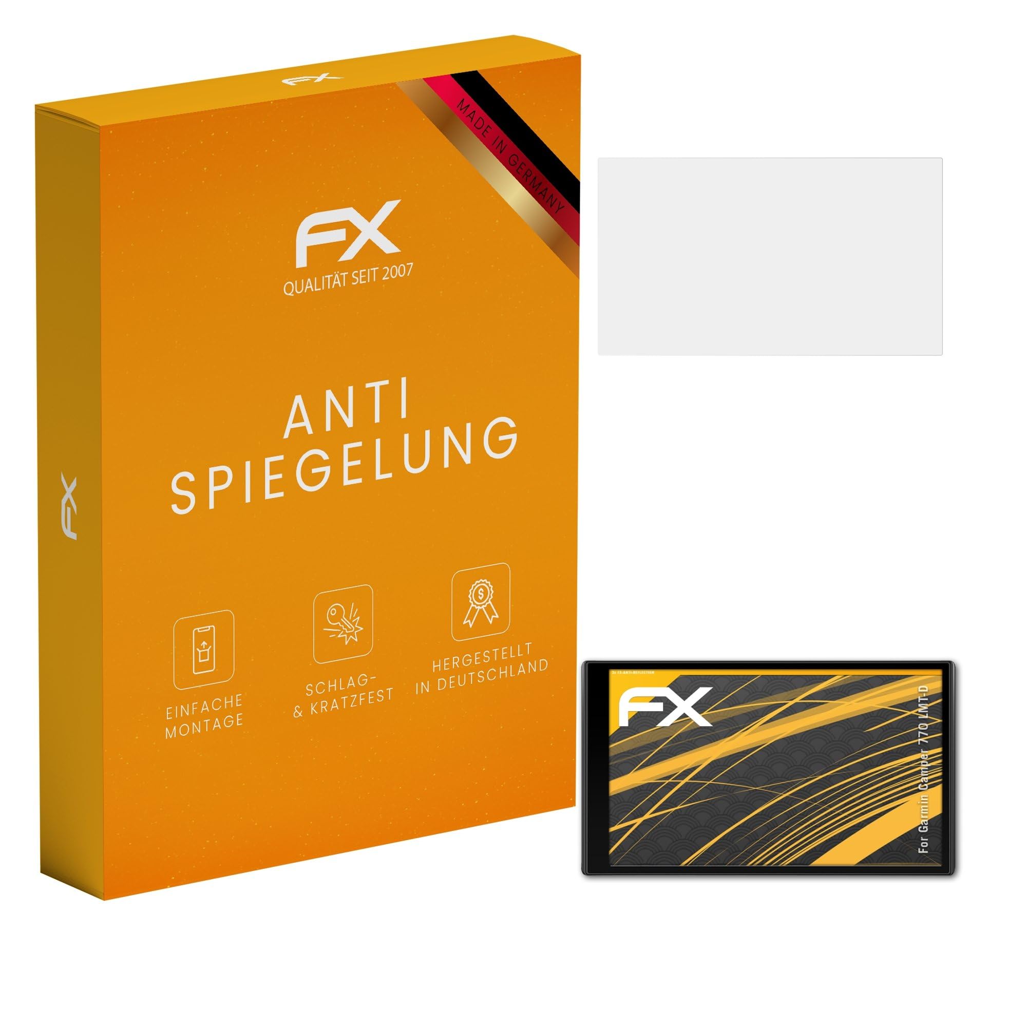 atFoliX Screen Protector compatible with Garmin Camper 770 LMT-D Screen Protection Film, anti-reflective and shock-absorbing FX Protector Film (3X)