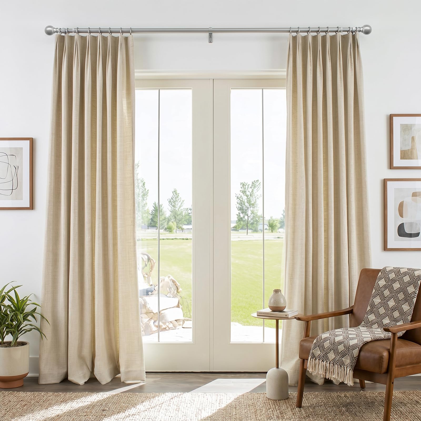 Modern Silver Curtain Rods - Elegant Window Hardware -2 Modern Silver Curtain Rods - Elegant Window Hardware -2