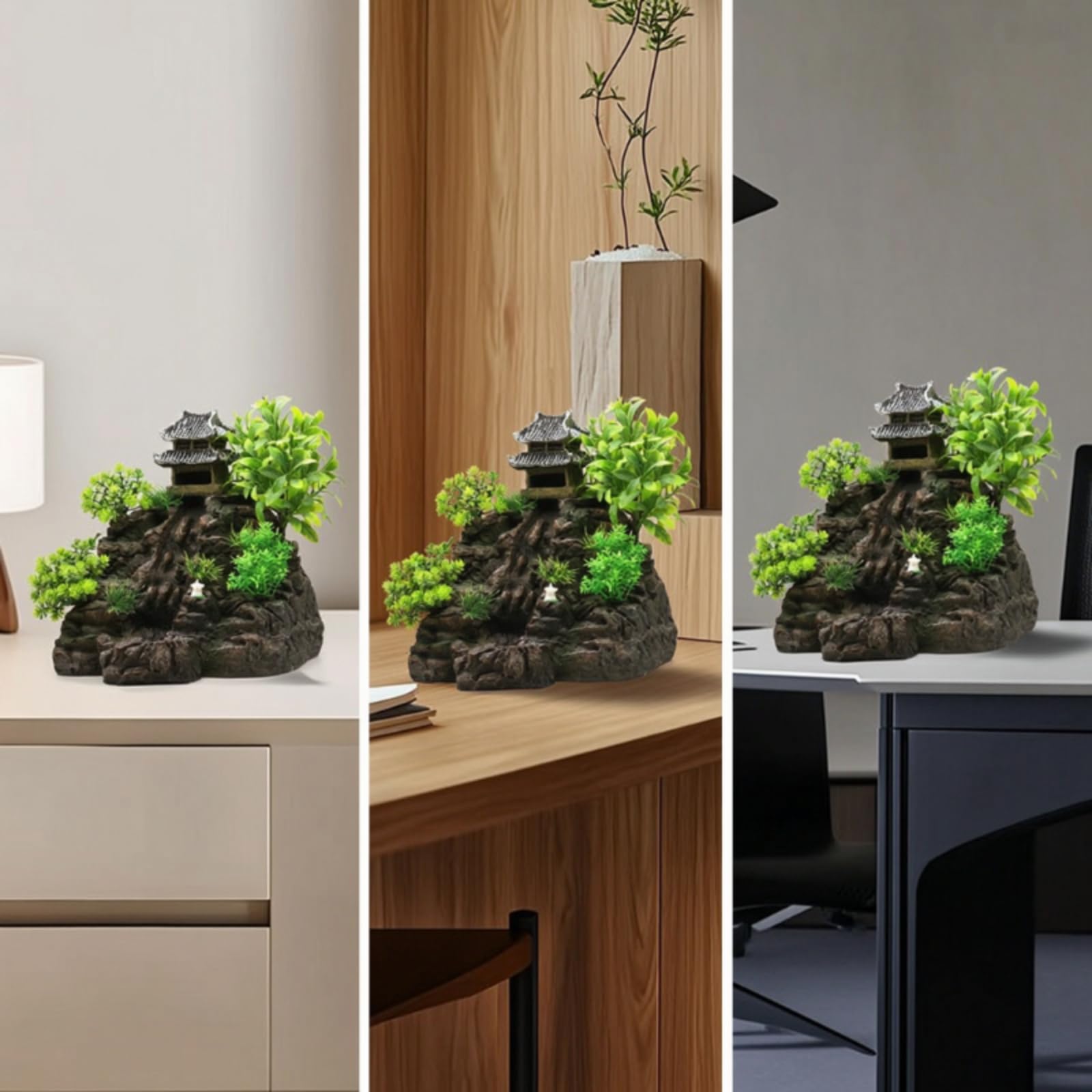 Felsen-Dekoration mit Tempelturm einzigartig Aquarium-Felsen mit Wasserfall-Effekt realistisch Dekoration Wasserfallsand für Aquarianer