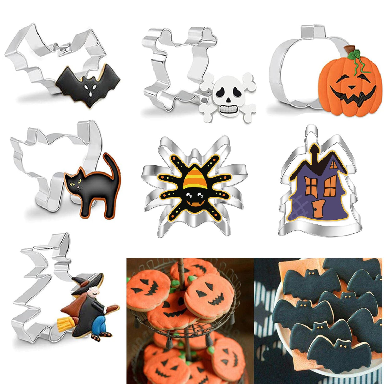 7-teiliges Halloween Ausstechformen Set - Edelstahl Keksformen