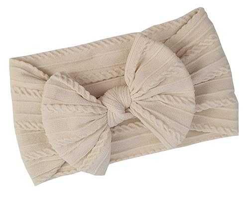 Miniatura 4 de Diademas elásticas con flores para bebé niña, bandas suaves para el pelo para recién nacidas, 3 unidades