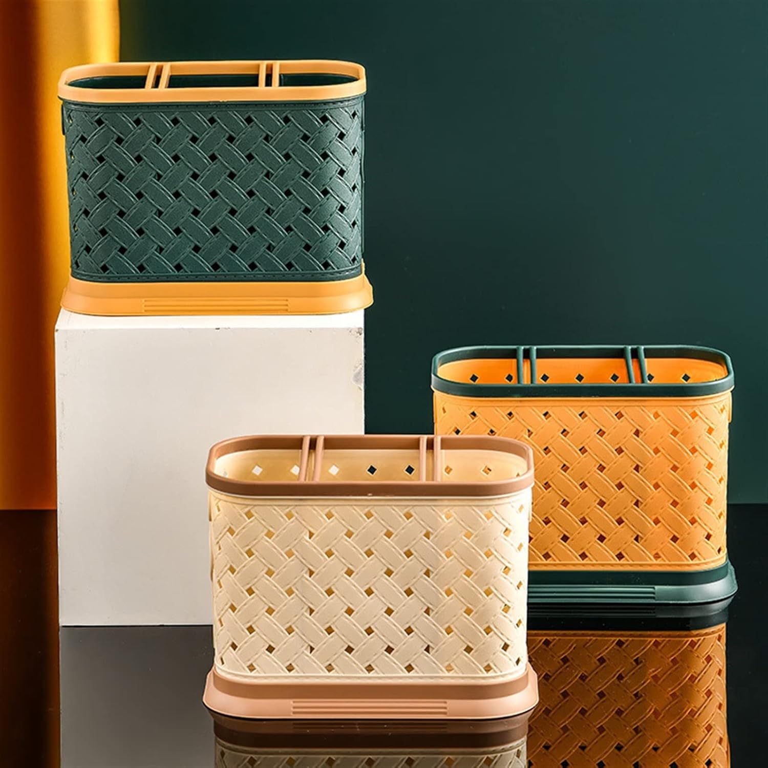 Utensil Caddy Tableware Storage Rack Chopsticks Draining Rack (Color : 1) (1)