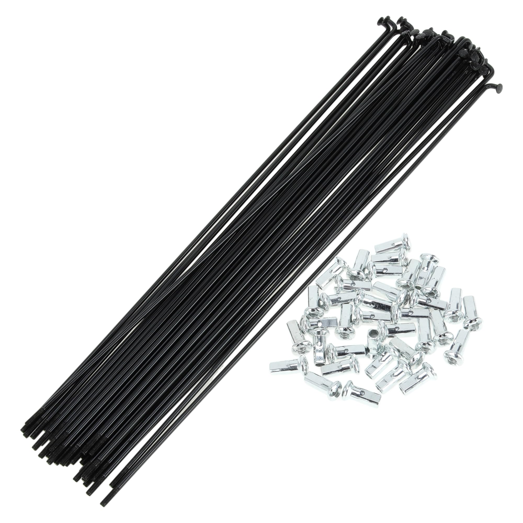 RATCHROLL 1 Set Universal Bicycle Spokes 12G 265mm Length Bike Wheel Spokes Nipple Black Carbon Steel