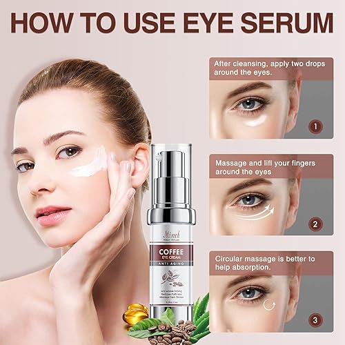 Miniatura 6 de ATIDIE Crema de ojos con cafeína antiarrugas, reductor de círculos oscuros y hinchazón, todo tipo de piel, 1.7 fl oz