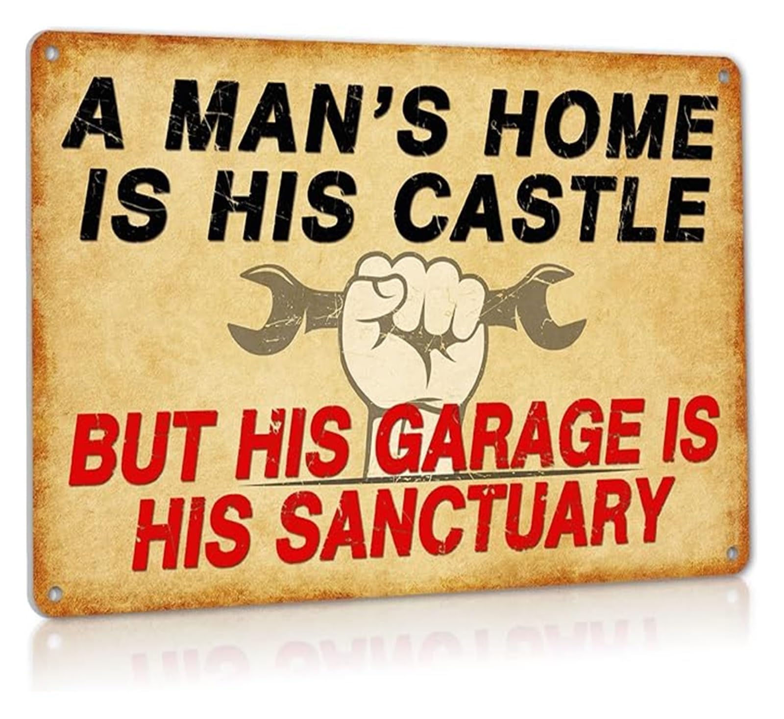 PKNVKZIDK Vintage Man Cave Metal Sign Funny Garage Decor Aluminum Wall-Art with Humorous Quote 8 X 12 in