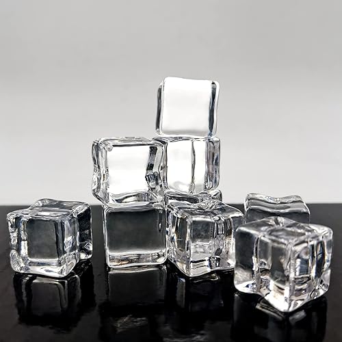 Miniatura 2 de Zalaxt Cubitos de hielo falsos, 0.709 in, rocas de hielo falsas, 100 piezas de rocas de hielo acrílicas, rellenos de jarrón de hielo sintético para