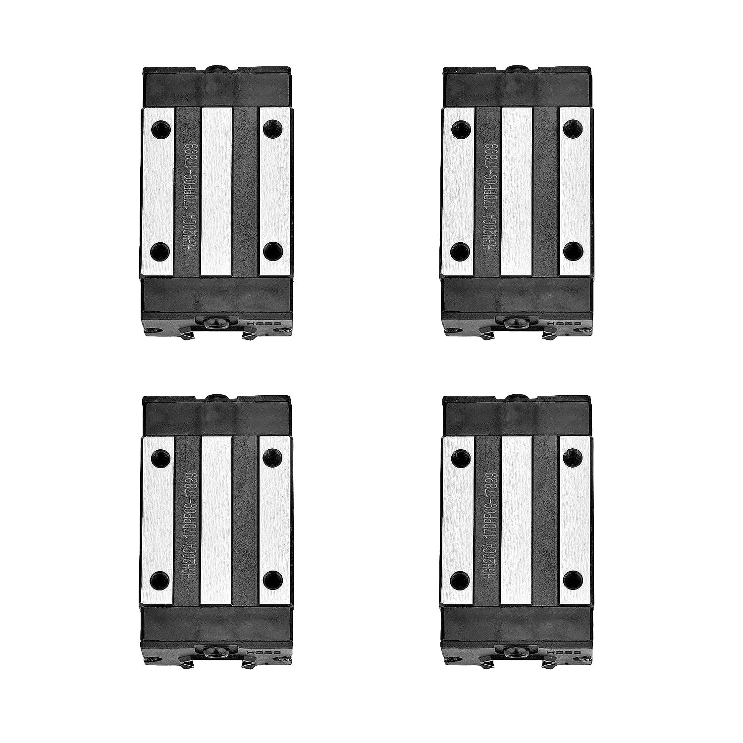 [Lot de 2] HGR20/HGH20 400 mm - Guide de rail coulissant linéaire avec 4 roulements linéaires HGH20CA pour imprimante 3D, machine CNC et routeurs (400 mm, HGR20/HGH20)