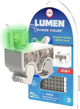 E-Blox Lumen Power Figure Glen Puppy, LED Glowing Light Up Figure, Glows Green When Connected to Metal Contact Point, Building Blox STEM Toy for Kids, Birthday Gift, Boys, Girls, 6+