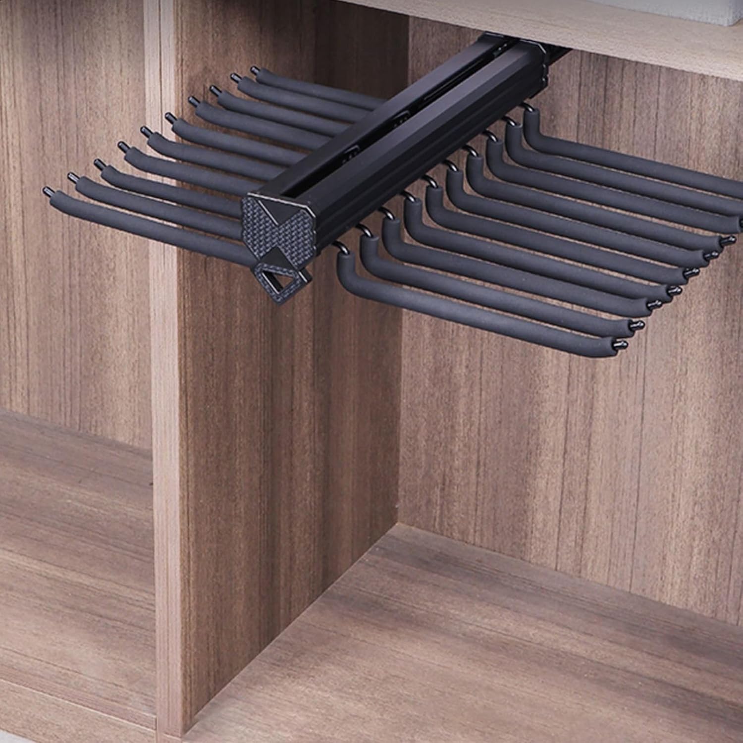 Adjustable Heavy Duty Closet Rod Organizer with Sliding Rail for Wardrobe Storage and Towel Rack Ideal for Closet Organization,One Color 59 * 11 * 36cm/23.2 * 4.3 * 14.2in