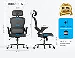 TRALT Président du Bureau - chaise de bureau ergonomique avec support arrière, Chaises de bureau à domicile, 330lbs Grandes et grandes chaises de bureau avec appuie-tête, fauteuils de bureau confortables (noir)