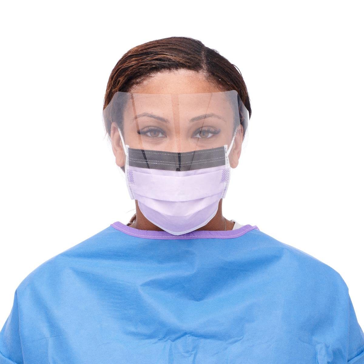 Medline NON27410ELZ Prohibit Face Mask with Eyeshield, Pack