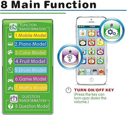 Miniatura 5 de Juguete de teléfono móvil para niños pequeños, juguete de aprendizaje educativo para teléfono celular, divertido para niños, bebé, niños, negro