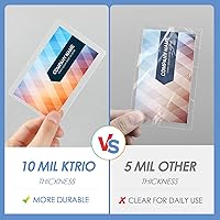 Vista 5 de KTRIO - Bolsas de laminación autoadhesivas 2.6 x 3.9 pulgadas, 30 bolsas, espesor de 10 mil, hojas laminadas autoadhesivas para tarjetas