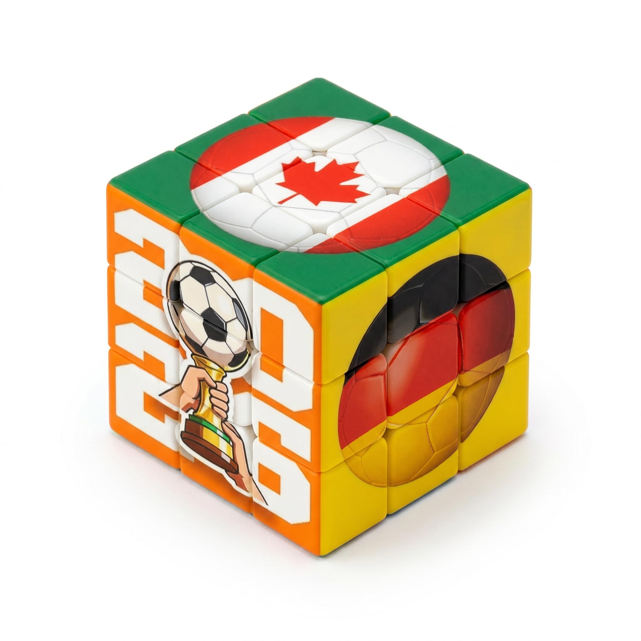 World Cup 2026 3x3 Cube Puzzle, Football Themed Brain Teaser Toy, Sports Celebration Puzzle Cube, Fun Desk Toy and Gift for Football Fans