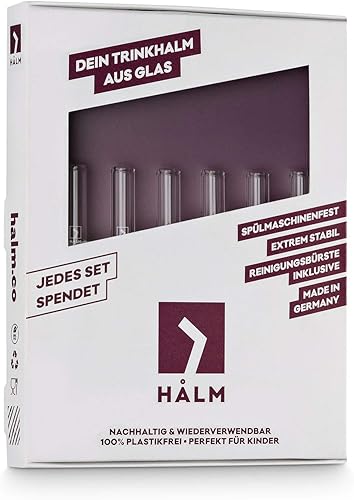 Miniatura 3 de HALM - Pajitas de vidrio – 6 popotes cortos reutilizables de 4 pulgadas + cepillo de limpieza sin plástico perfecto para B52 y vasos de chupito o