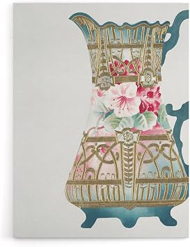 Artery8 Design For Ewer Vintage Floral Canvas Wall Art Print Vintage Artwork by Noritake 24x32 Graceful design conveying artistry beautiful in dining space kitchen or elegant living room