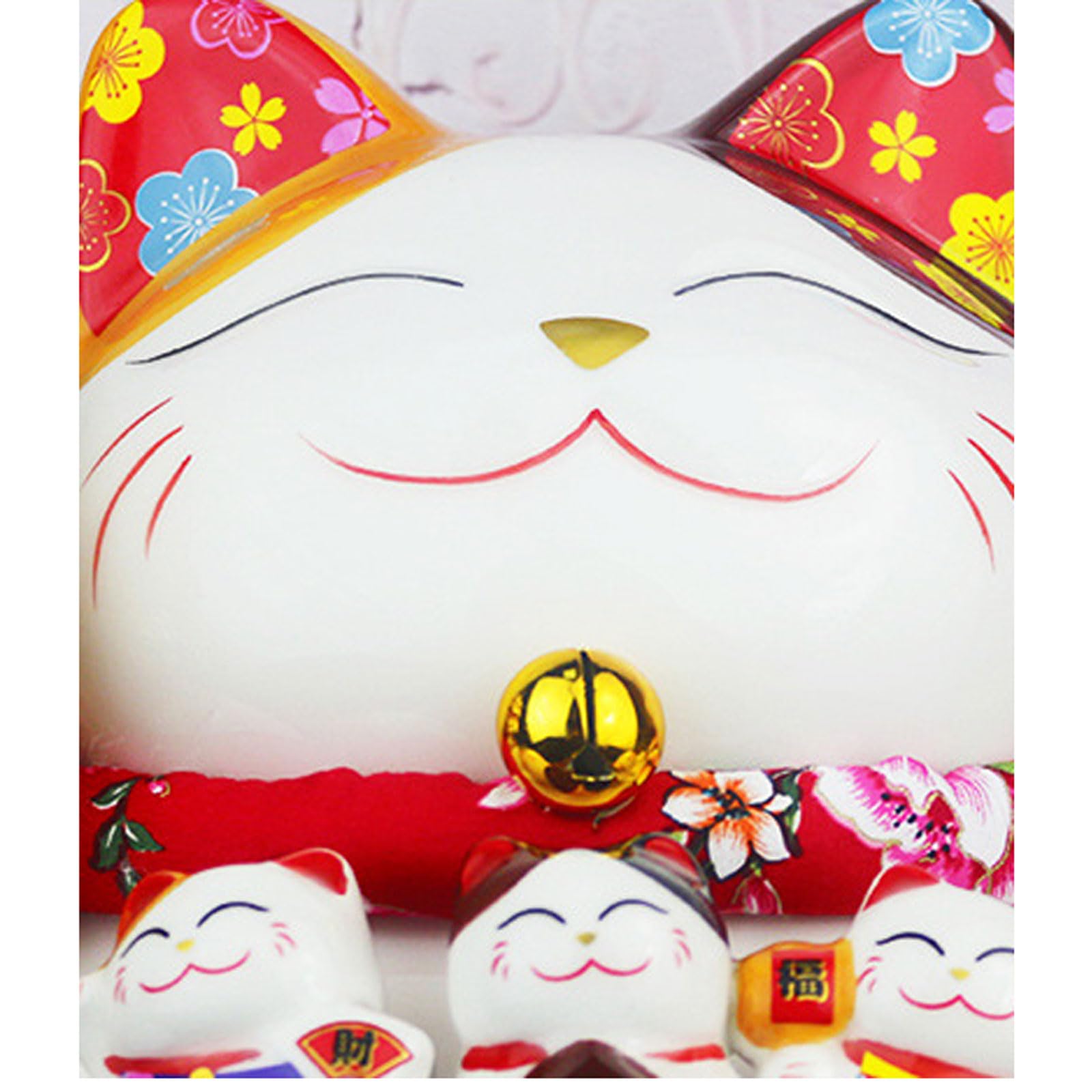 18 cm Chat Fortune Maneki Neko Agitant Chat Chanceux Maneki Neko avec Bras Mobile Maneki Neko en Céramique Agitant Statuette de Chat Fortune, pour la Décoration de Bureau à Domicile et de Magasin (B