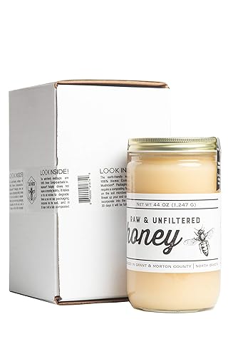Miniatura 7 de TJO Bees Raw and Unfiltered Honey, 44 OZ Glass Jar