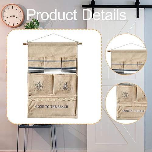 Miniatura 2 de Wall Hanging Bag, Over The Door Storage Bag with Pockets, Wall Mounted Storage Organizer, Hanging Shelves for Playroom Pantry