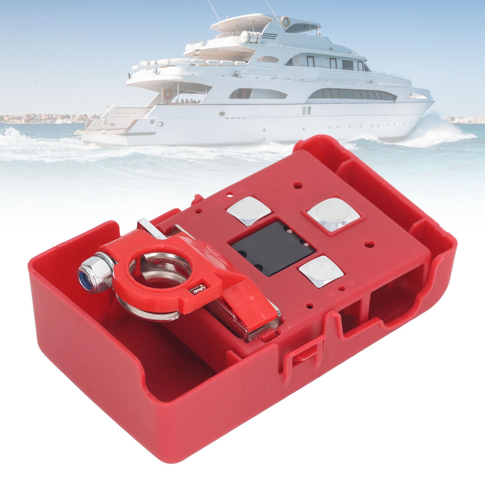 Terminale Fusibile Batteria Auto, Terminale Distribuzione Batteria Fusibile Morsetto Sgancio Rapido Connettori, per 4Wds Marine Impermeabile Batteria Fusibile Portafusibili M8 M5 Stud 32V 400A