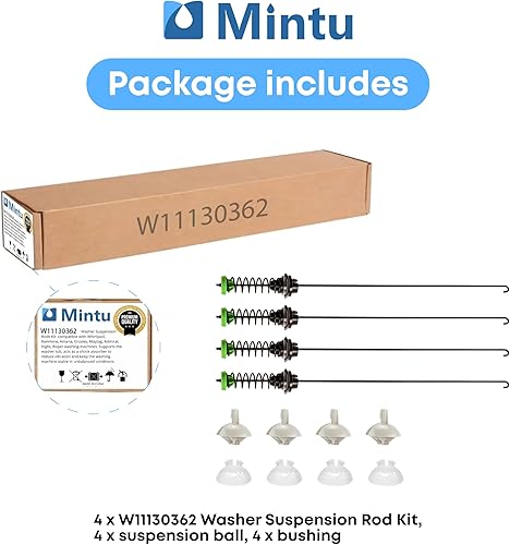 Miniatura 3 de W11130362 - Kit de suspensión para lavadora Whirlpool Maytag Kenmore Amana Maytag Crosley - Reemplaza W10594080, W10748956, W11228718, W11027174,