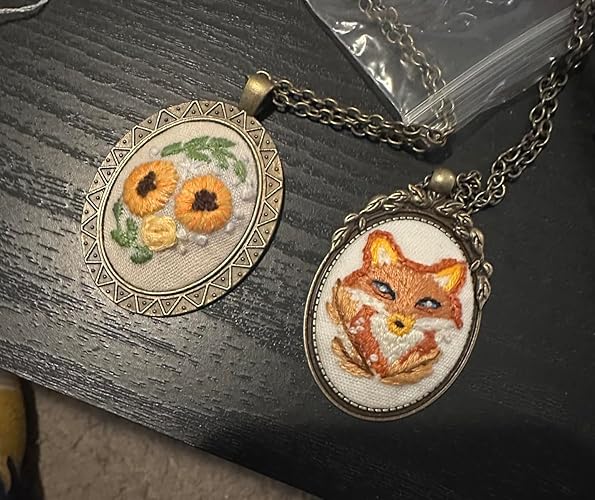 Amazon.co.jp: ZOCONE 刺繍ネックレスキット 刺繍ペンダントキット