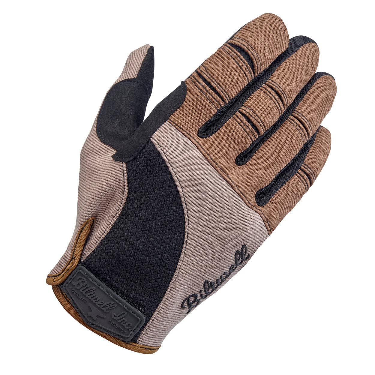 Biltwell Moto Gloves | Motorcycle Gloves | Abrasion Resistance | Breathable Fabric | Open Cuff | Coyote Black
