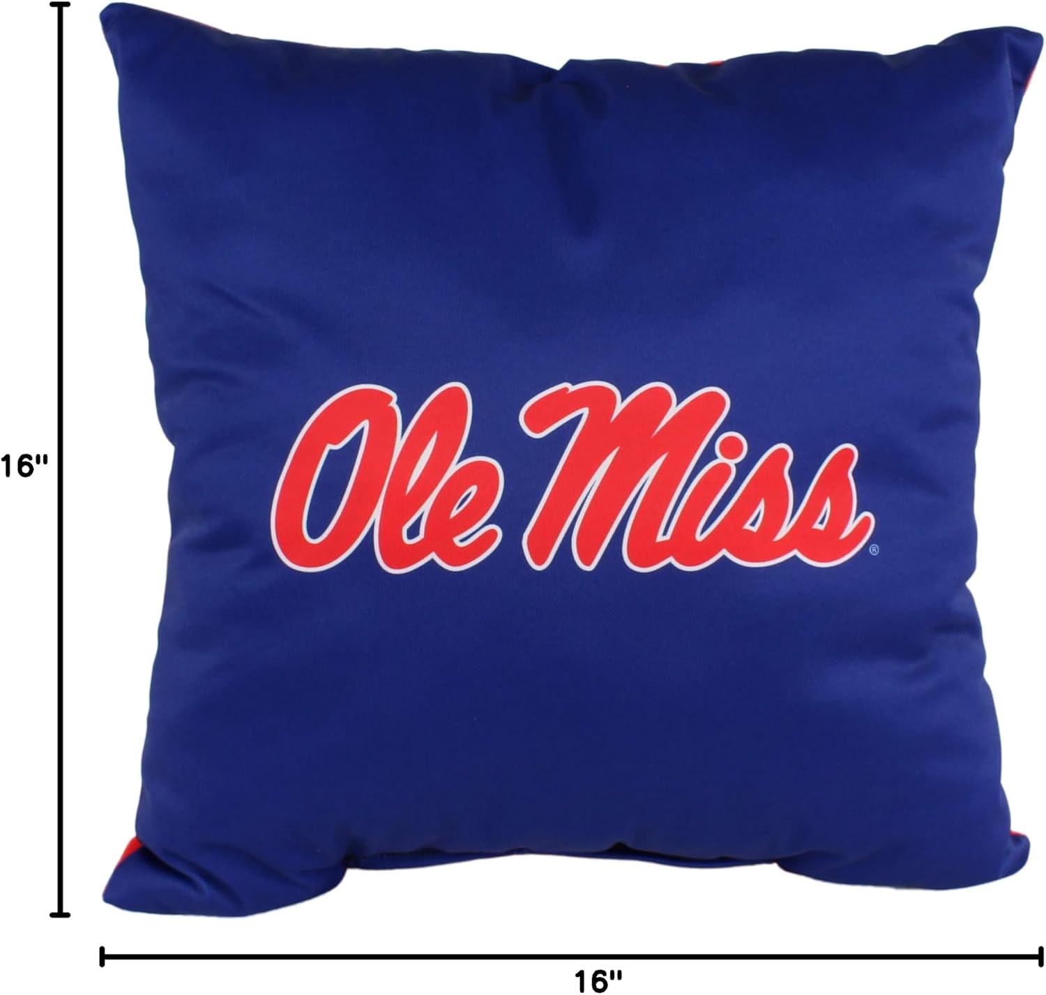 College Covers Everything Comfy Ole Miss Rebels 16" Decorative Pillow Reversible 2 Unique Sides