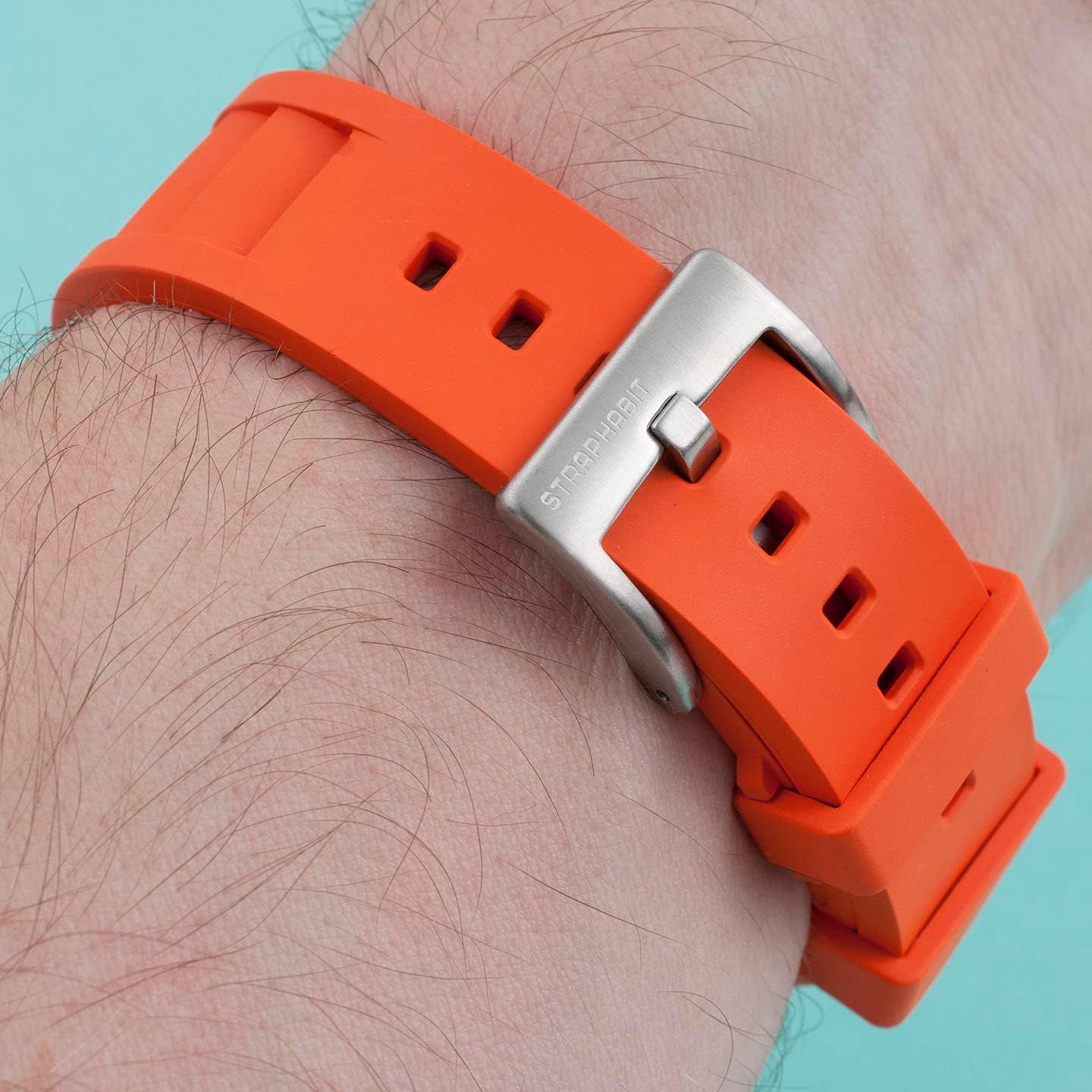 StrapHabit Quick Release Vented Rubber Watch Strap Band FKM Vent 20mm 22mm