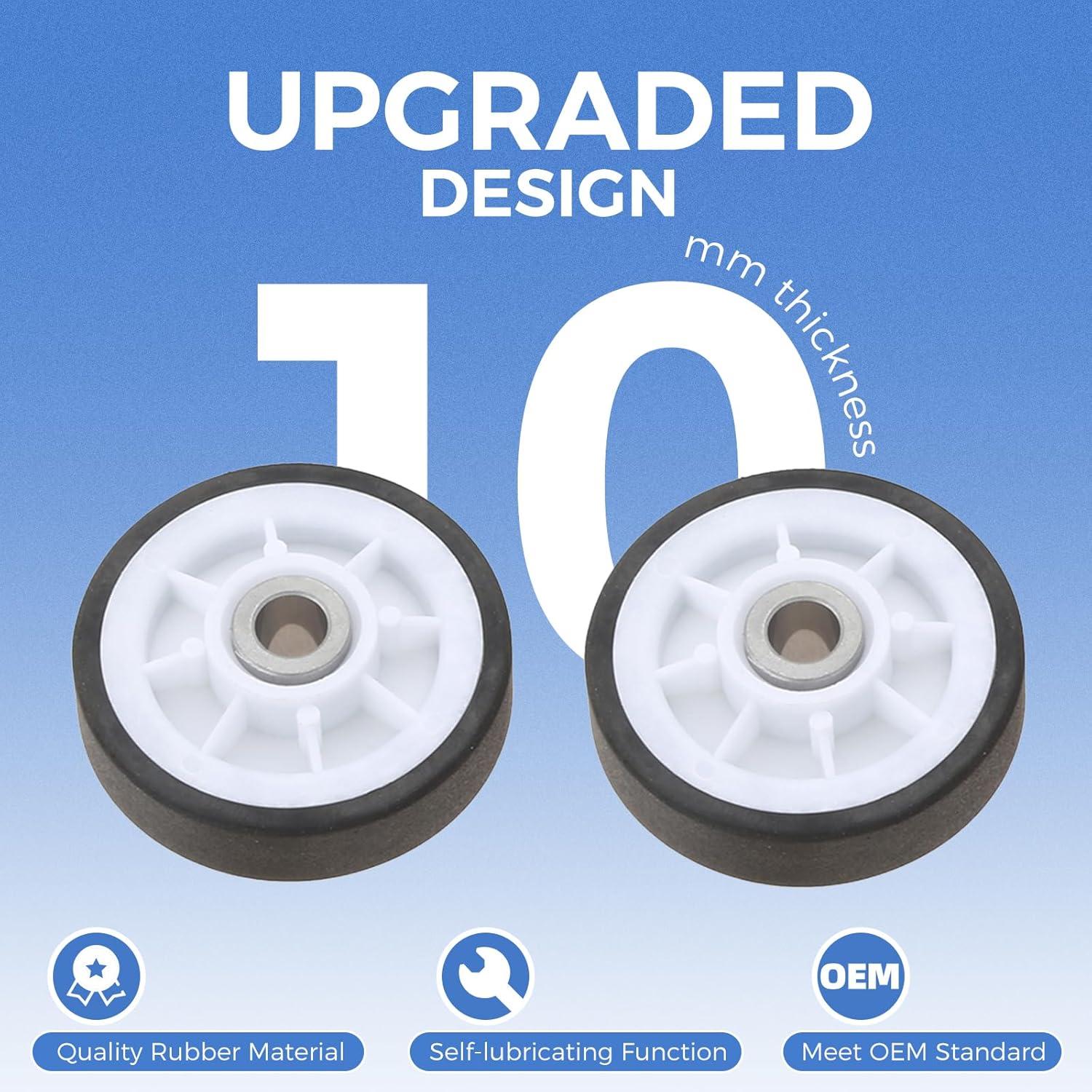 12001541 Dryer Drum Roller Kit, 306508 Drum Bearing Kit, WP6-3700340 Dryer Idler Pulley & WP33002535 Drum Belt, Replacement for Maytag Crosley Dryer Replace Parts 303373, 306508VP, 33001783, 33002535