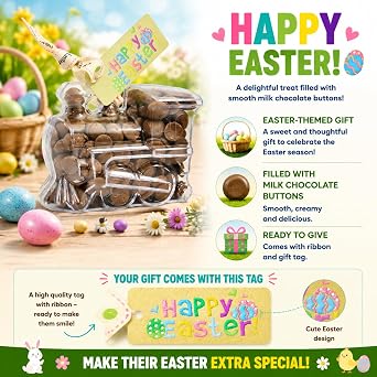 ButtonChocs Easter Chocolate Train – Belgian Milk Chocolate Gift – Fun Easter Treat for Train Lovers