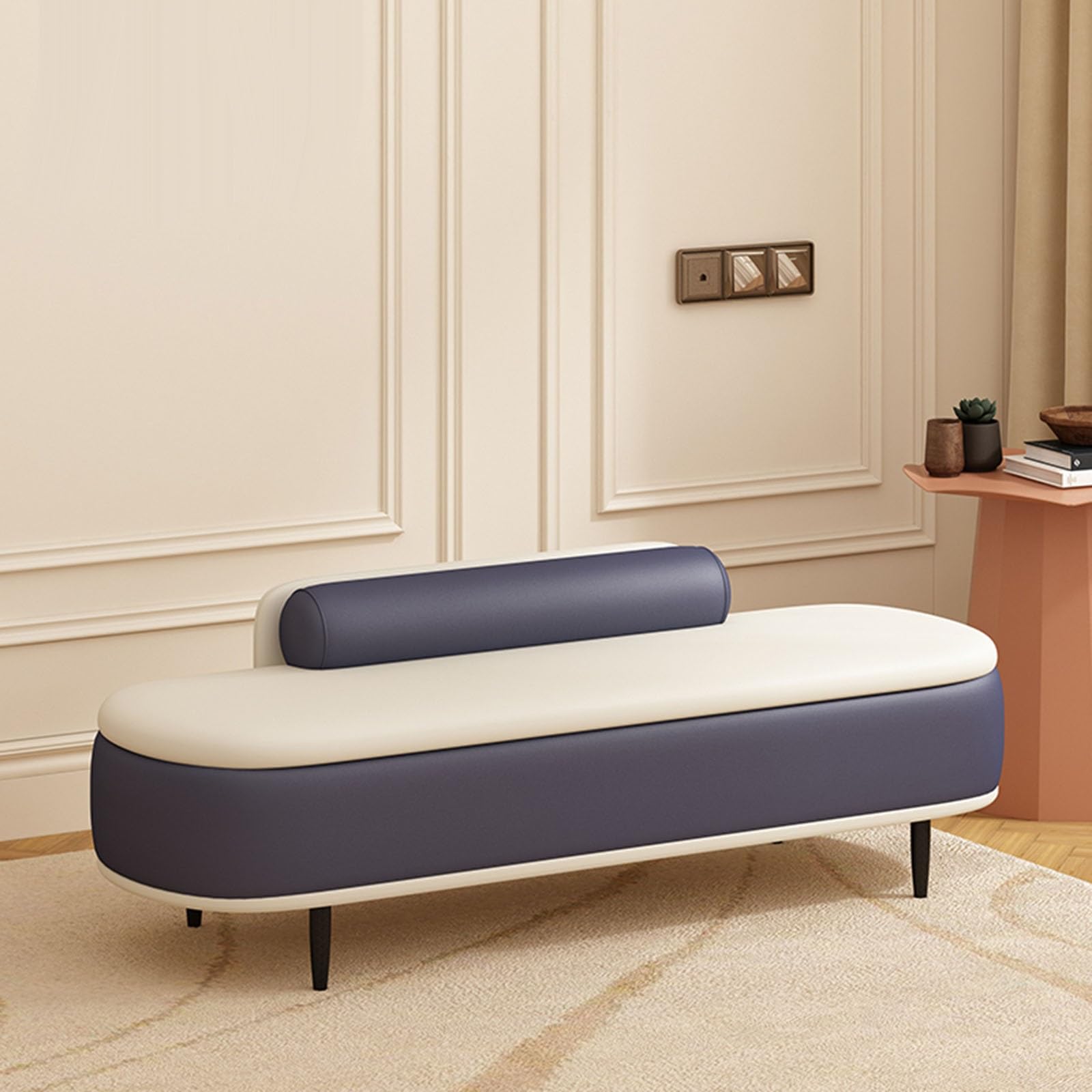 LWJSOCP Leather Upholstered Shoe Rack Bench for Entryway Hallway & Dining RoomStylish Faux Leather Storage Seat 31"x17"x21" ModernSpaceSaving