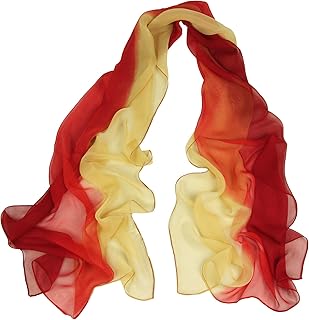 Long Chiffon Sheer Scarf Gradient Shaded Colors Lightweight Scarf For Womens