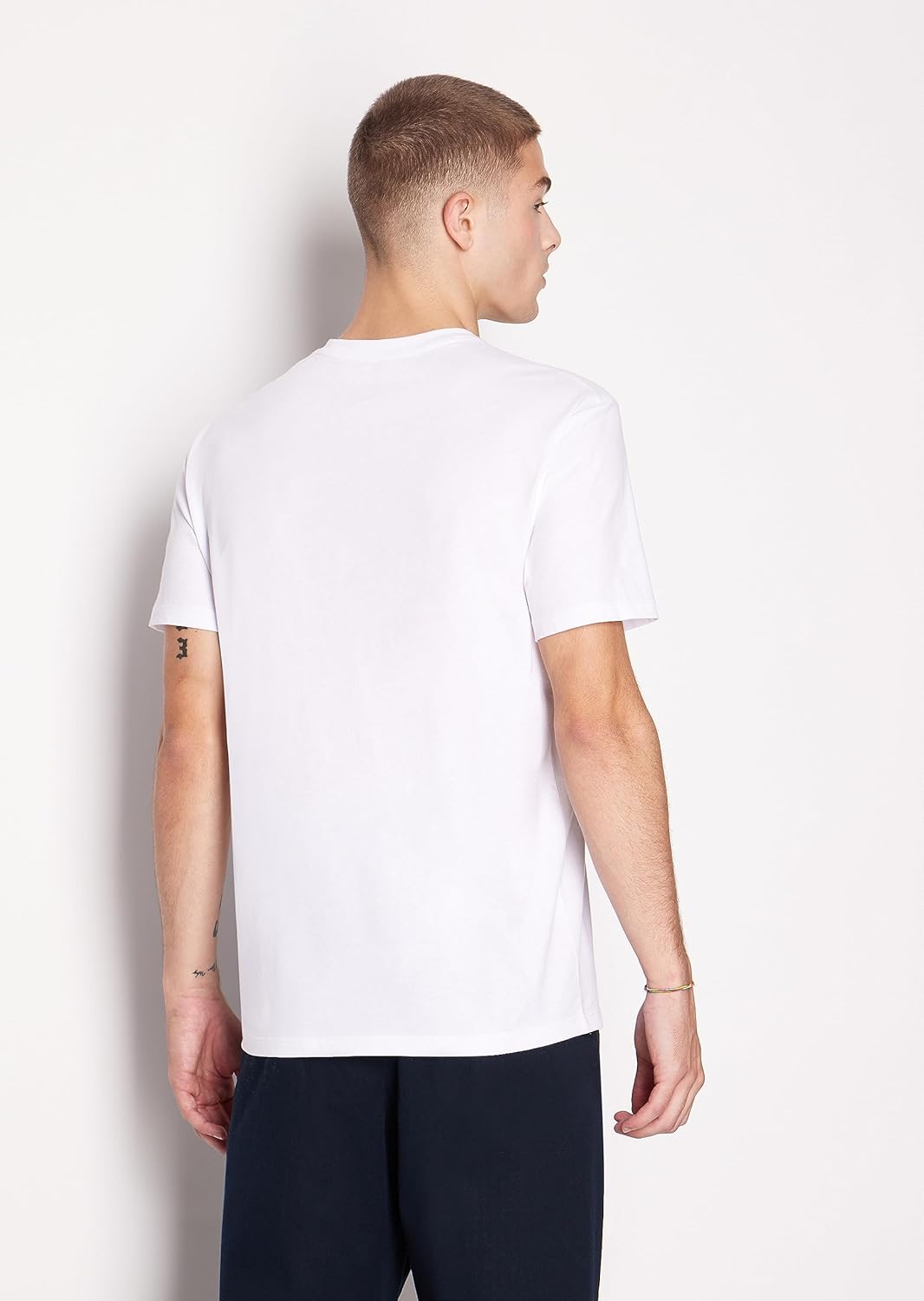 Armani Exchange Mens Regular Fit Crew Neck Cotton Jersey Block Letter Tee - Image 4