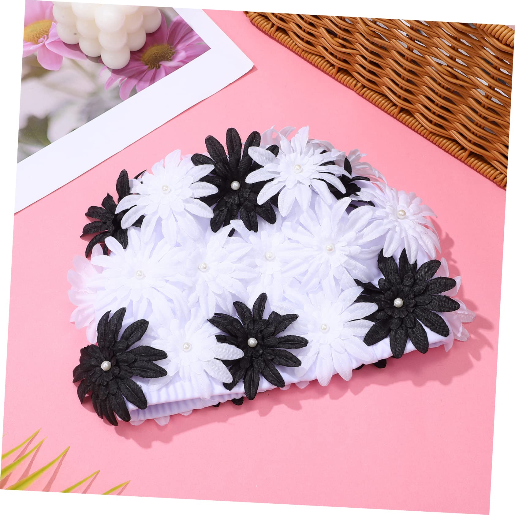LIOOBO Gorro de baño con Flor de Exterior Adulto Perlas Gorra de baño balones Futbol Gorro de Ducha Gorras de natación Gorro de baño Dama el Sombrero es de