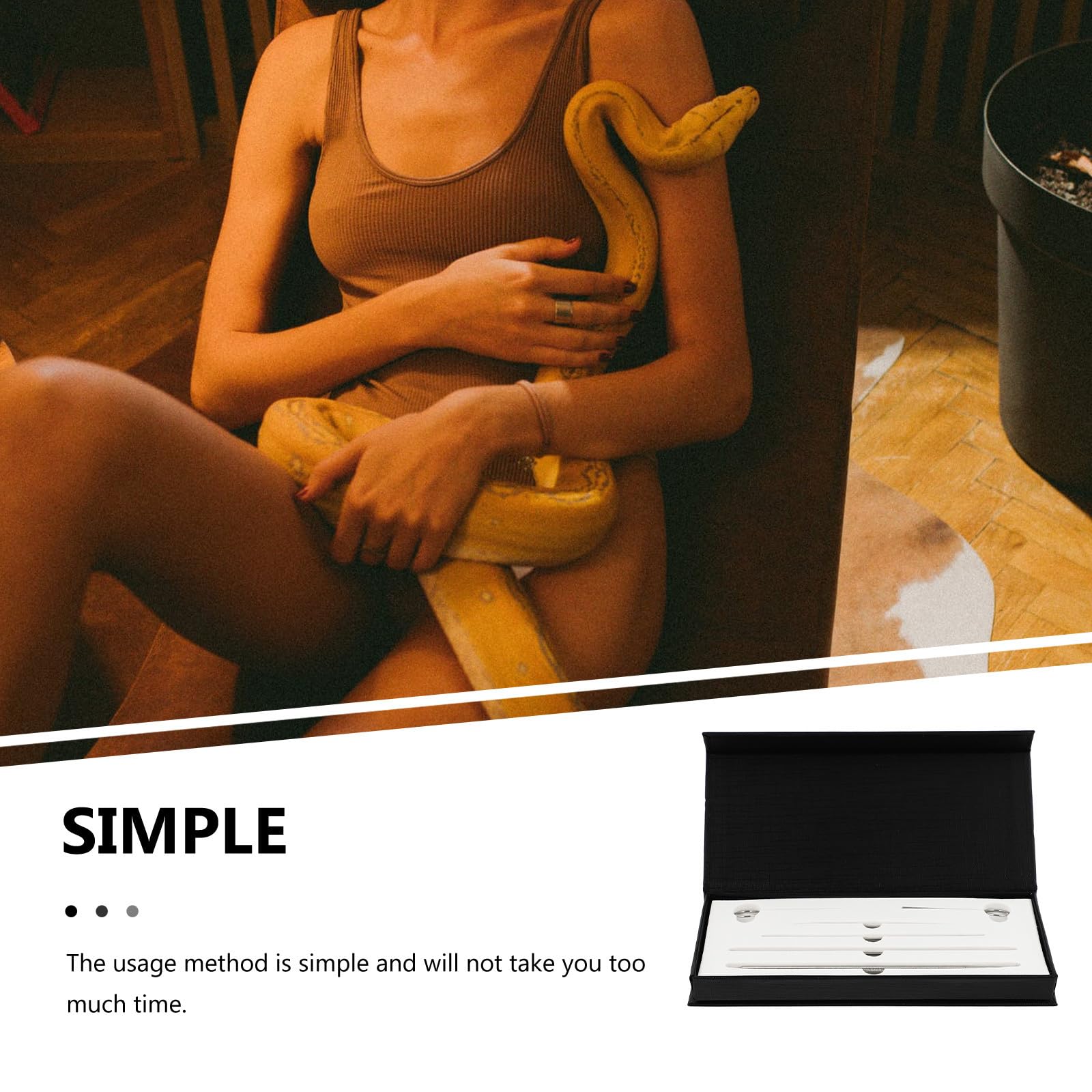 GALPADA Sonda Professionale per Determinare Sesso dei Serpenti in Acciaio Inox, Kit Portatile Ergonomico per Rettili, Strumento Durevole e Leggero per Sessaggio Rettili in Domestico