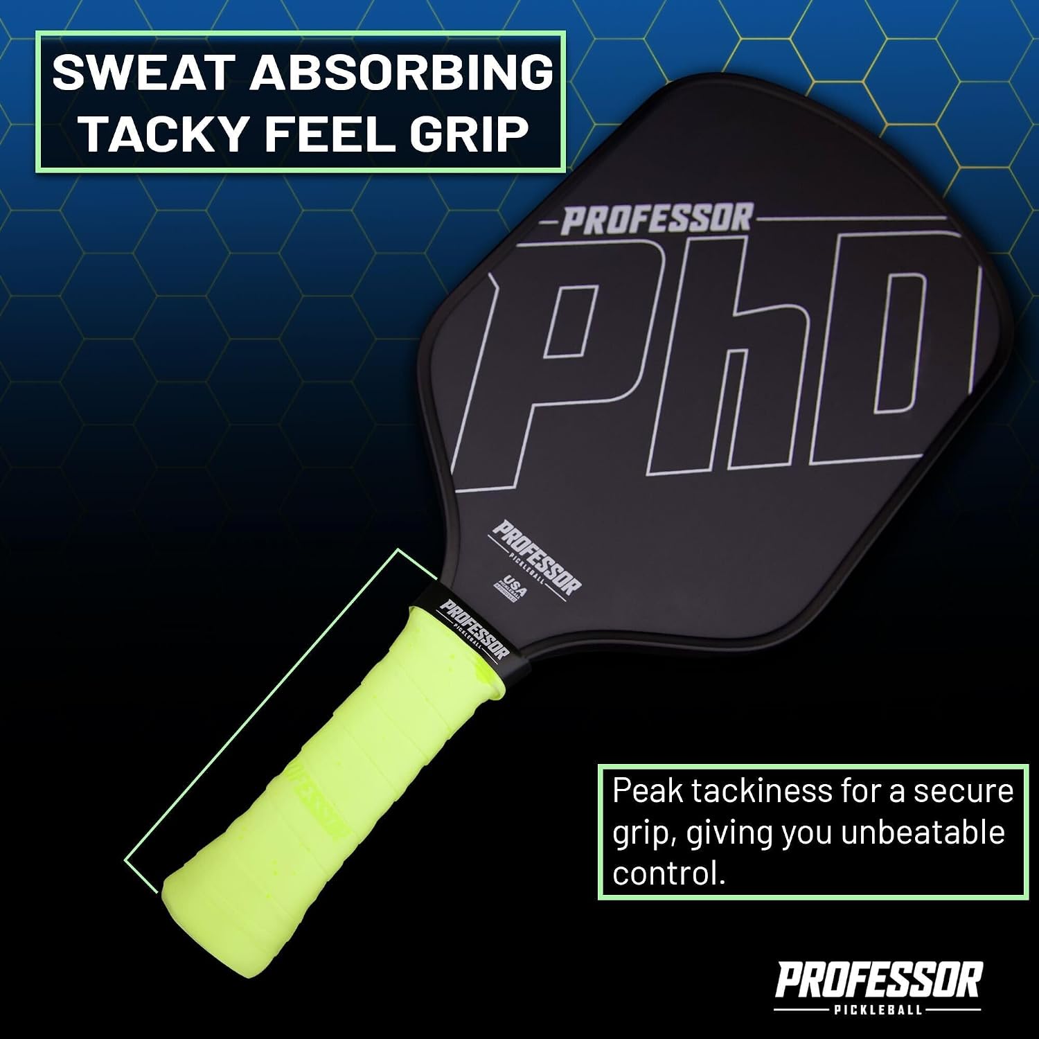 Professor P-Tac Pickleball Paddle Overgrip – Max Tacky, Moisture-Wicking Grip Tape for Pickleball Paddles in 6 & 12 Packs, Anti-Slip & Durable Overgrip for Control & Enhanced Performance