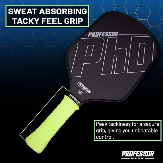 Professor P-Tac Pickleball Paddle Overgrip Max Tacky, Moisture-Wicking Grip Tape for Pickleball Paddles in 6 & 12 Packs, Anti-Slip & Durable Overgrip for Control & Enhanced Performance