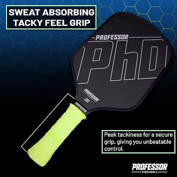 Professor P-Tac Pickleball Paddle Overgrip Max Tacky, Moisture-Wicking Grip Tape for Pickleball Paddles in 6 & 12 Packs, Anti-Slip & Durable Overgrip for Control & Enhanced Performance