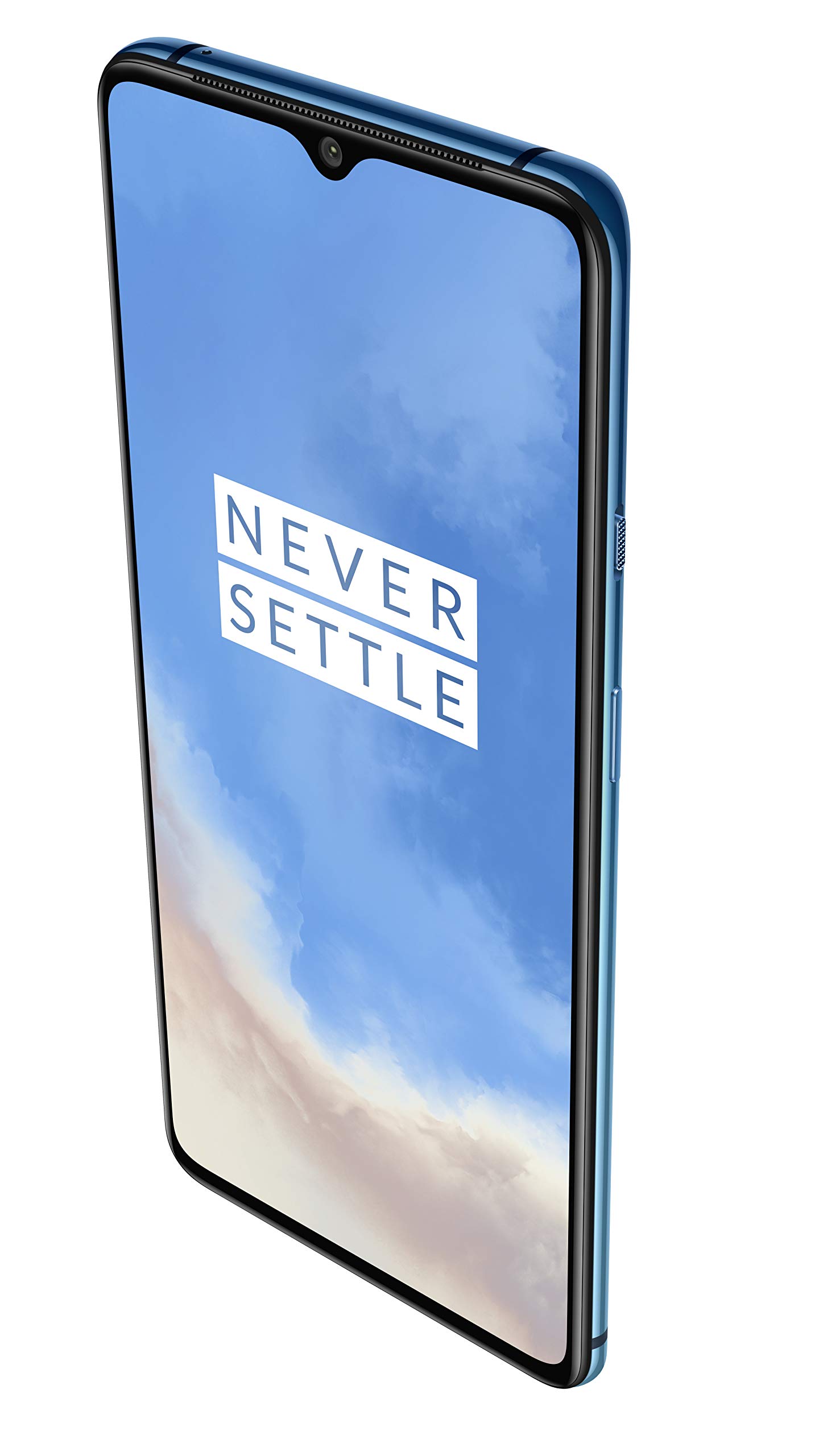 Refurbished) OnePlus 7T Glacier Blue, 8GB RAM, Fluid AMOLED  