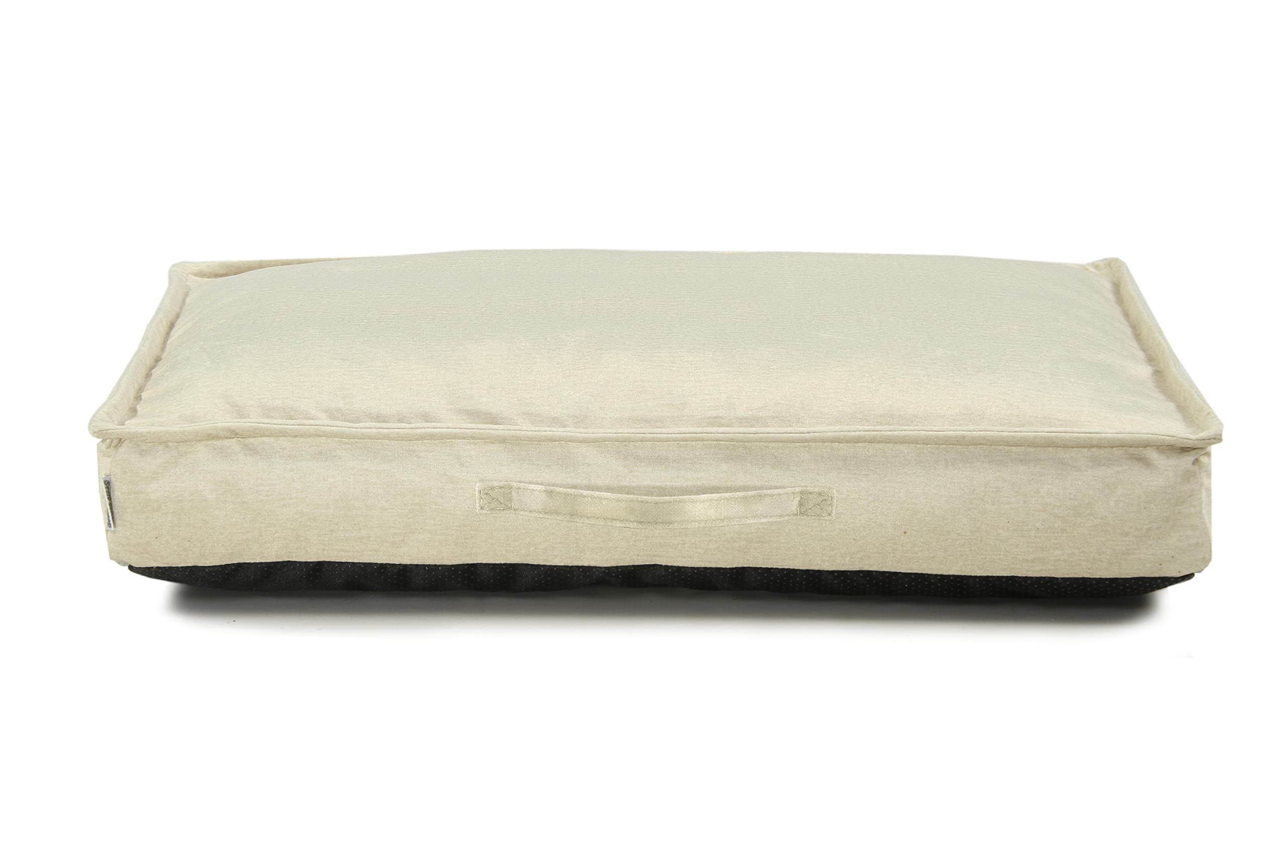 Sesto Senso Cama para Perros Premium Funda Rectangular Desenfundable Forma Viscoelástica M 70x50 Beige Crudo Marfil