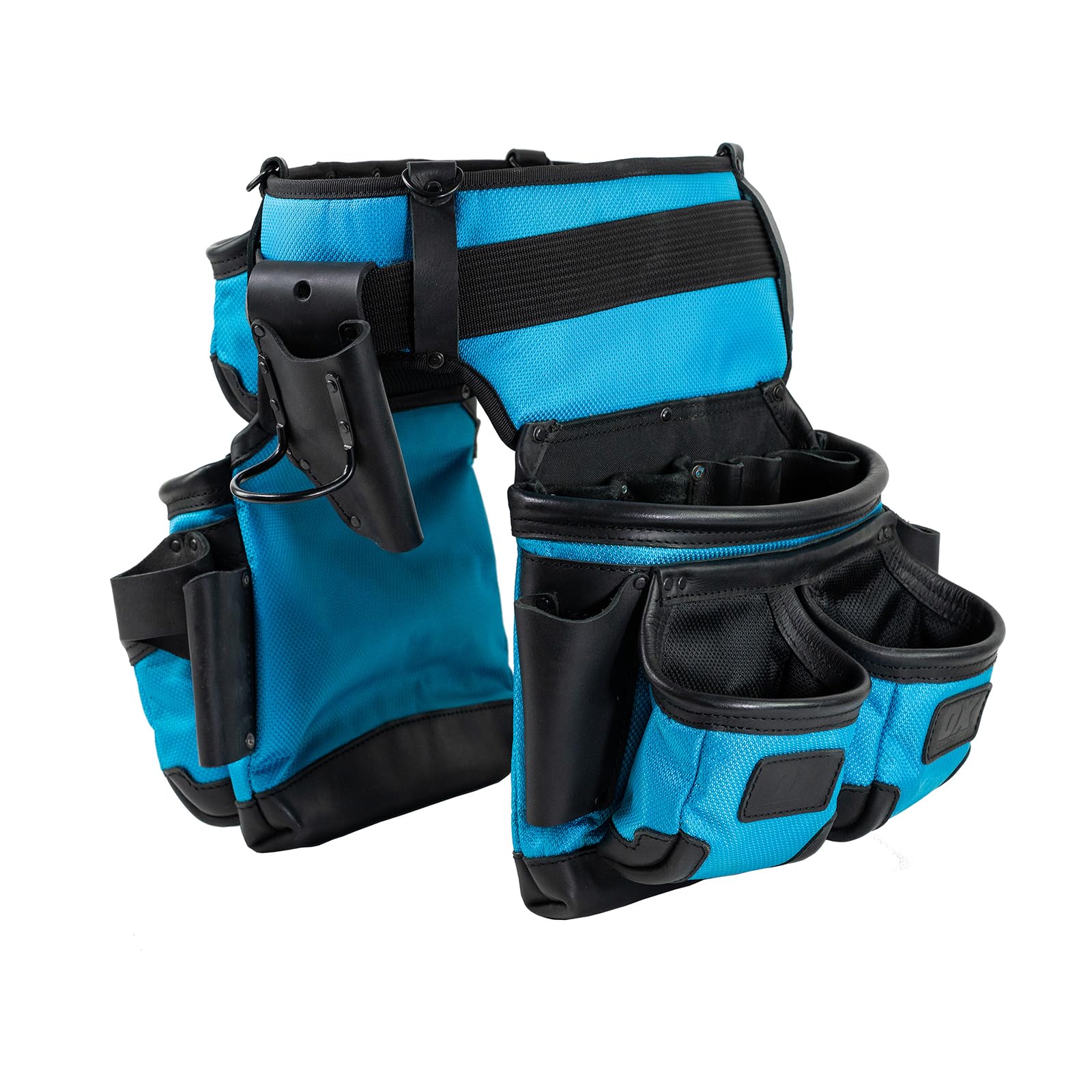 OX Tools Ceinture à outils en cuir et nylon avec sangles rembourrées en mousse à mémoire de forme pour homme, cuir pleine fleur et renforcement Kevlar®, parfait pour les charpentiers, les