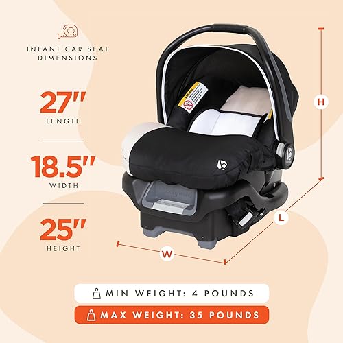 Miniatura 3 de Baby Trend Ally - Sistema de transporte de asiento de automóvil para bebé recién nacido con arnés y funda extra acogedora para bebés de hasta 35