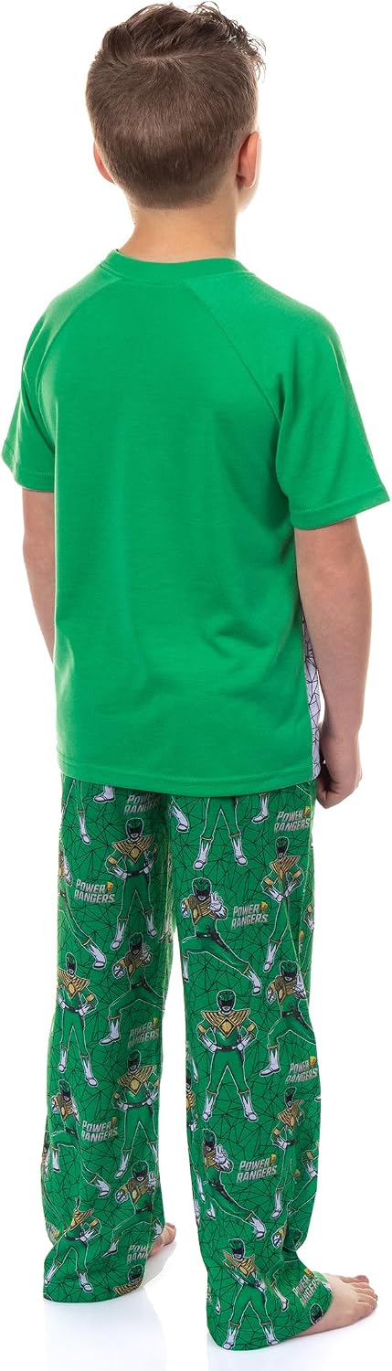 INTIMO Power Rangers Pajamas Boys' Raglan Short Sleeve and Pant Sleep Set
