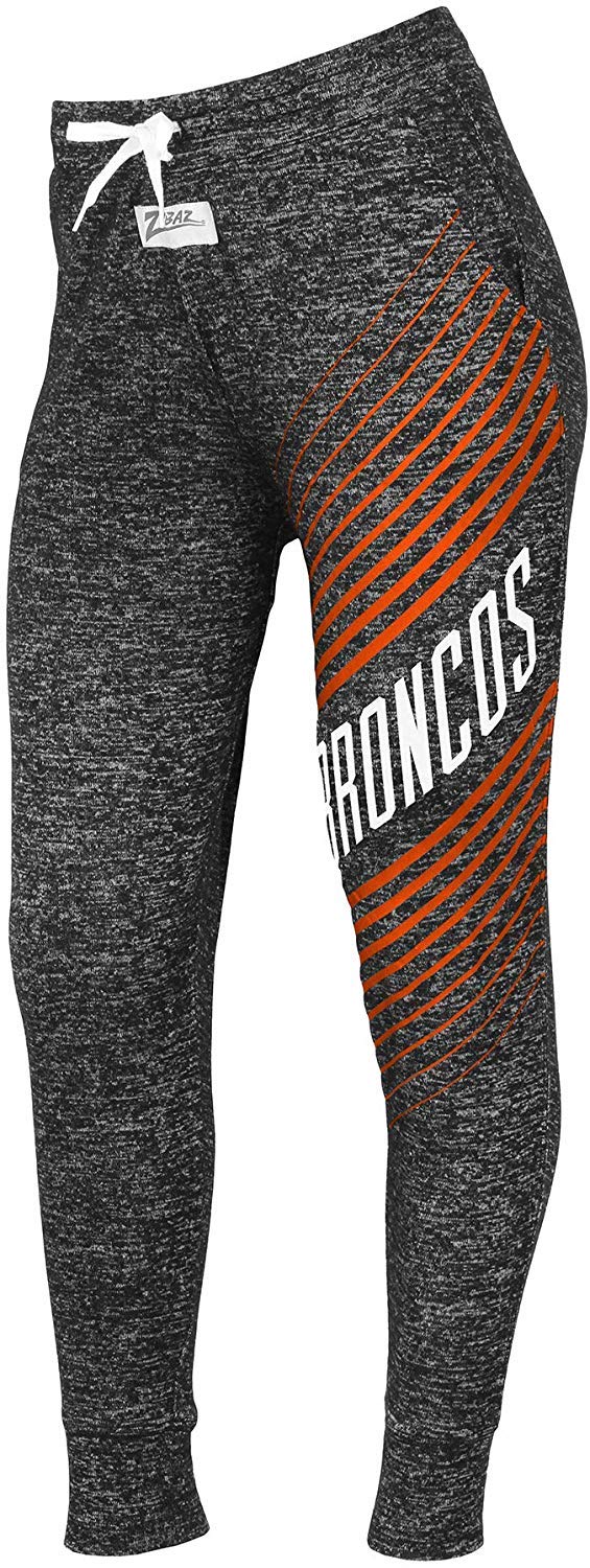 Zubaz NFL Women's Dark Heather Grey Joggers, Denver Broncos, X-Small