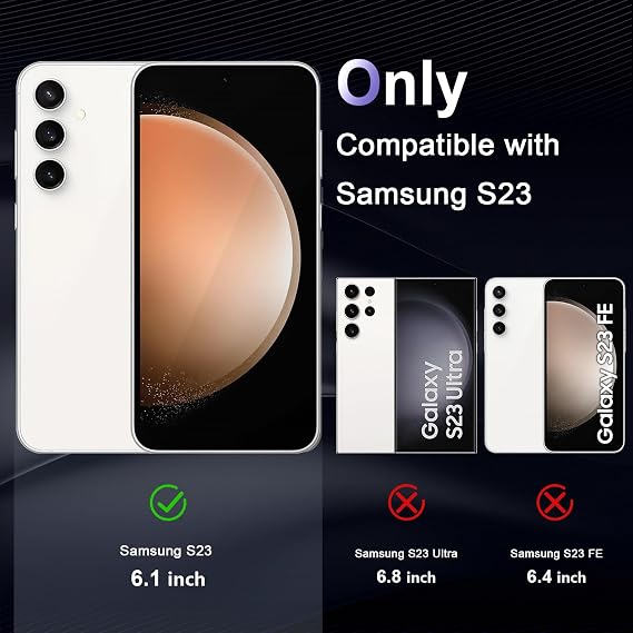 Case for Samsung Galaxy S23 5G, Military Grade Drop Protection Phone Case, Yellowing Resistant, Anti-Scratch Hard PC Back, Shockproof Hard Ultra-Thin Protective Cover, Clear