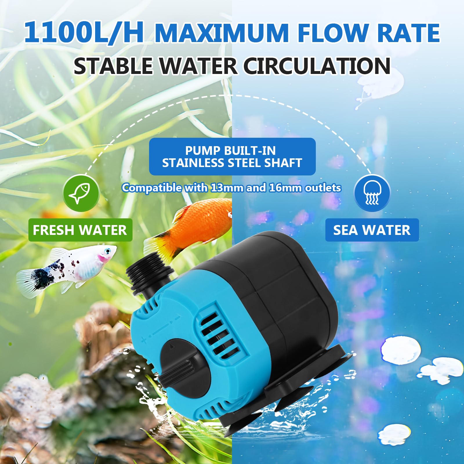 BAOSHISHAN Refrigeratore dell'acquario 42gal/160L 1/10 HP refrigeratore d'acqua serbatoio di pesce refrigeratore speciale design silenzioso compressore di refrigerazione