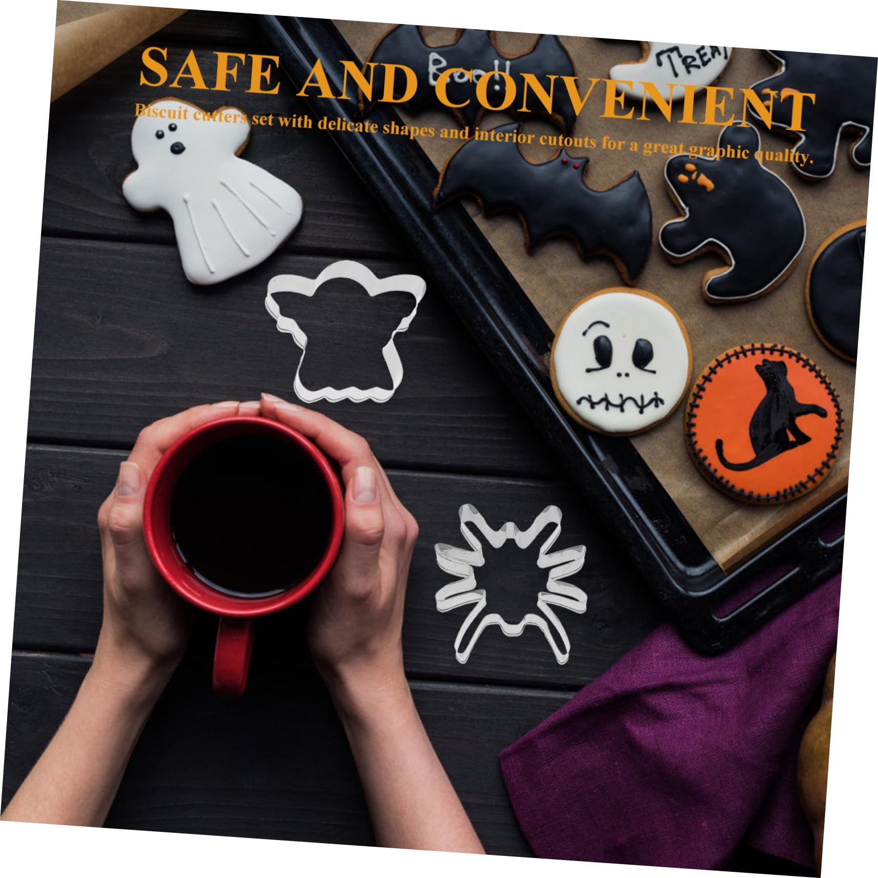 IMIKEYA 4 Sätze Backform Keksausstecher Zum Backen Halloween- Plätzchen-weihnachtsschneider Urlaub Weihnachtsplätzchenformen Babyparty-ausstecher Edelstahl 430 Silver 12 Stück * 4